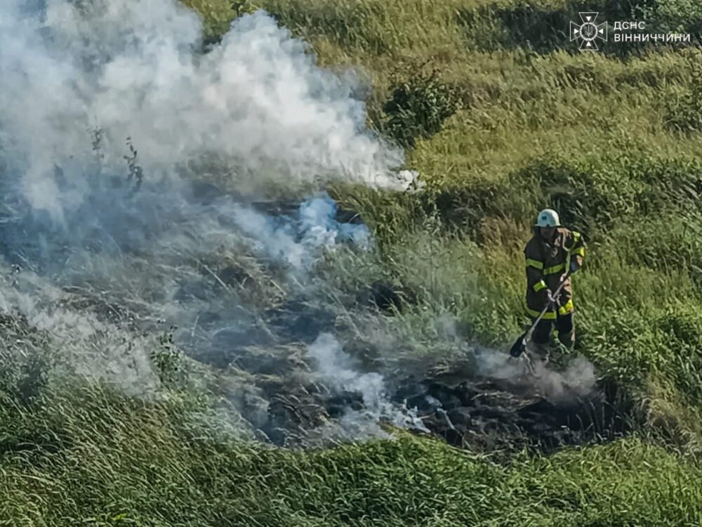 На Вінниччині горіли сміттєзвалища та суха трава